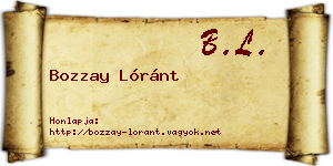 Bozzay Lóránt névjegykártya