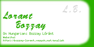 lorant bozzay business card